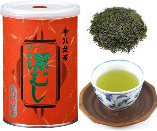 Deep Steamed Tea, Yame Tea Leaves, Premium YaME-tea, Mild Deep Mushi Special Tea, 3.5 oz (100 g), Canned Tea, Iwasakien Seicha, Kyushu, Fukuoka, 100% High Quality Deep Steamed Tea, Deep Steamed Tea, 88 Night Picking, Ichiban Tea Can