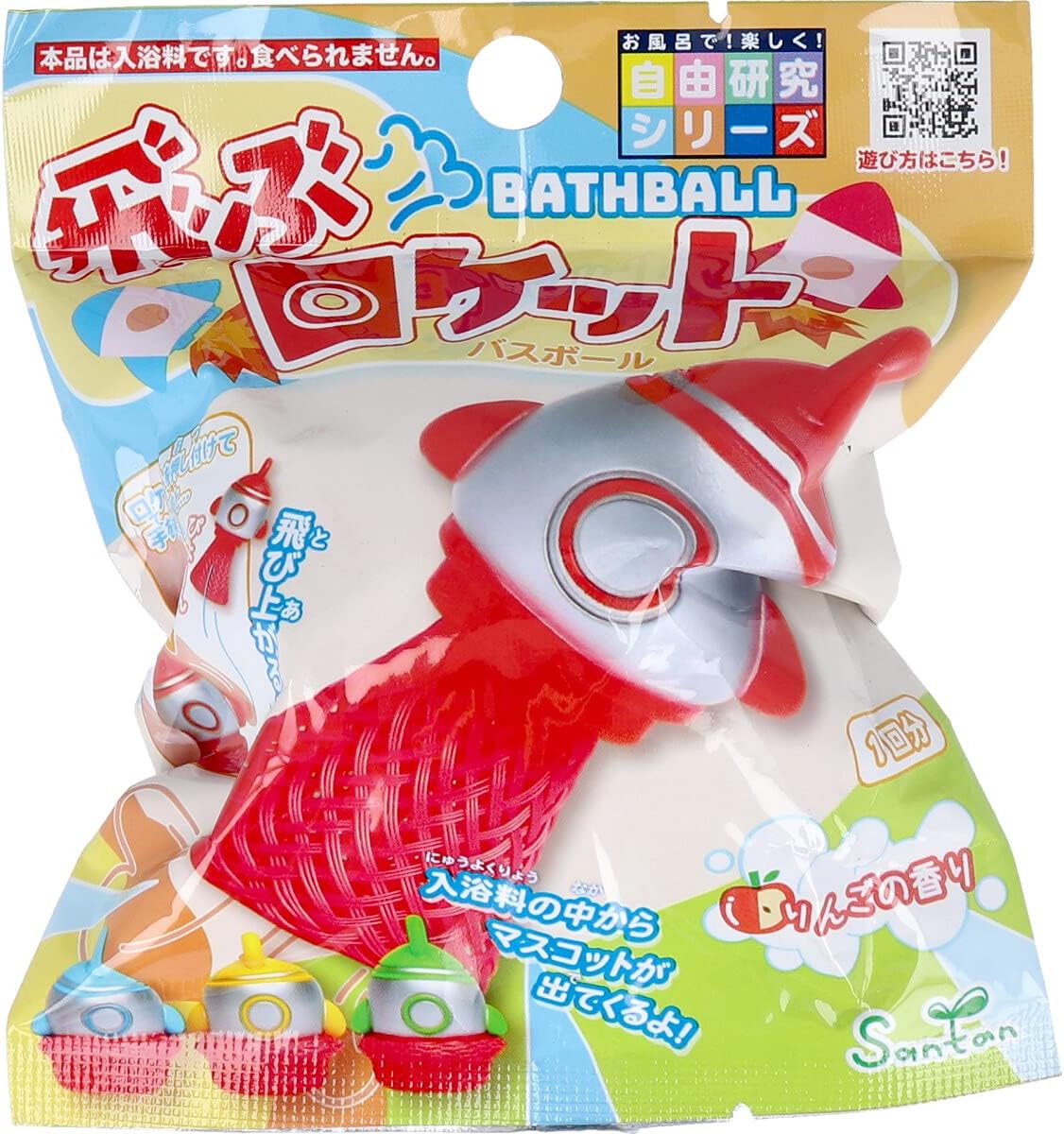 Flying Rocket Bath Ball, Apple Scent, 2.6 oz (75 g), 1 Dose