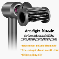 Upgraded Anti-flight Flyaway Nozzle Dyson Supersonic Hair Dryer HD01 HD02 HD03 HD04 HD08 HD15, 2 Modes 1 Styling Comb Nozzle Accessory Parts