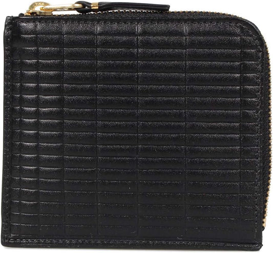 SA3100BK BRICK WALLET Wallet, Mini Wallet, Men's, Women's, L-Shaped Zipper, Genuine Leather, Black, Black