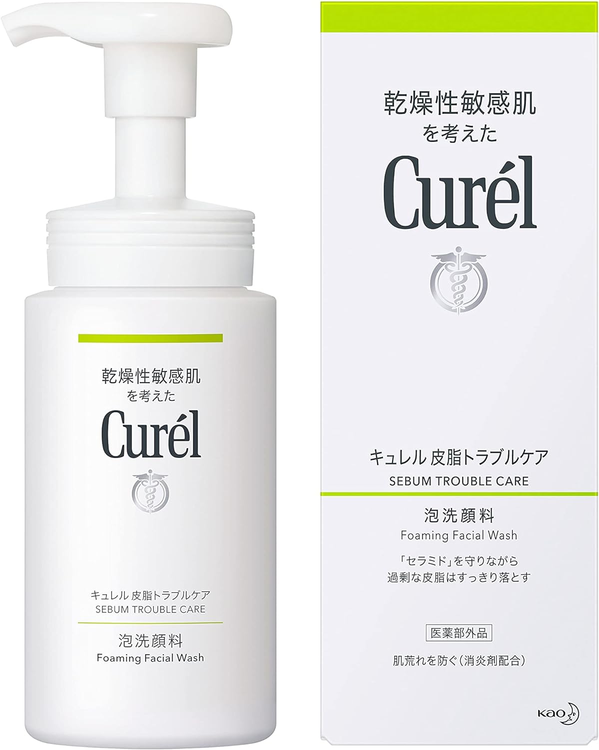 Curel Sebum Trouble Care Foaming Facial Washer, 5.1 fl oz (150 ml)