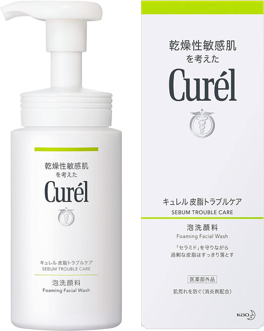 Curel Sebum Trouble Care Foaming Facial Washer, 5.1 fl oz (150 ml)