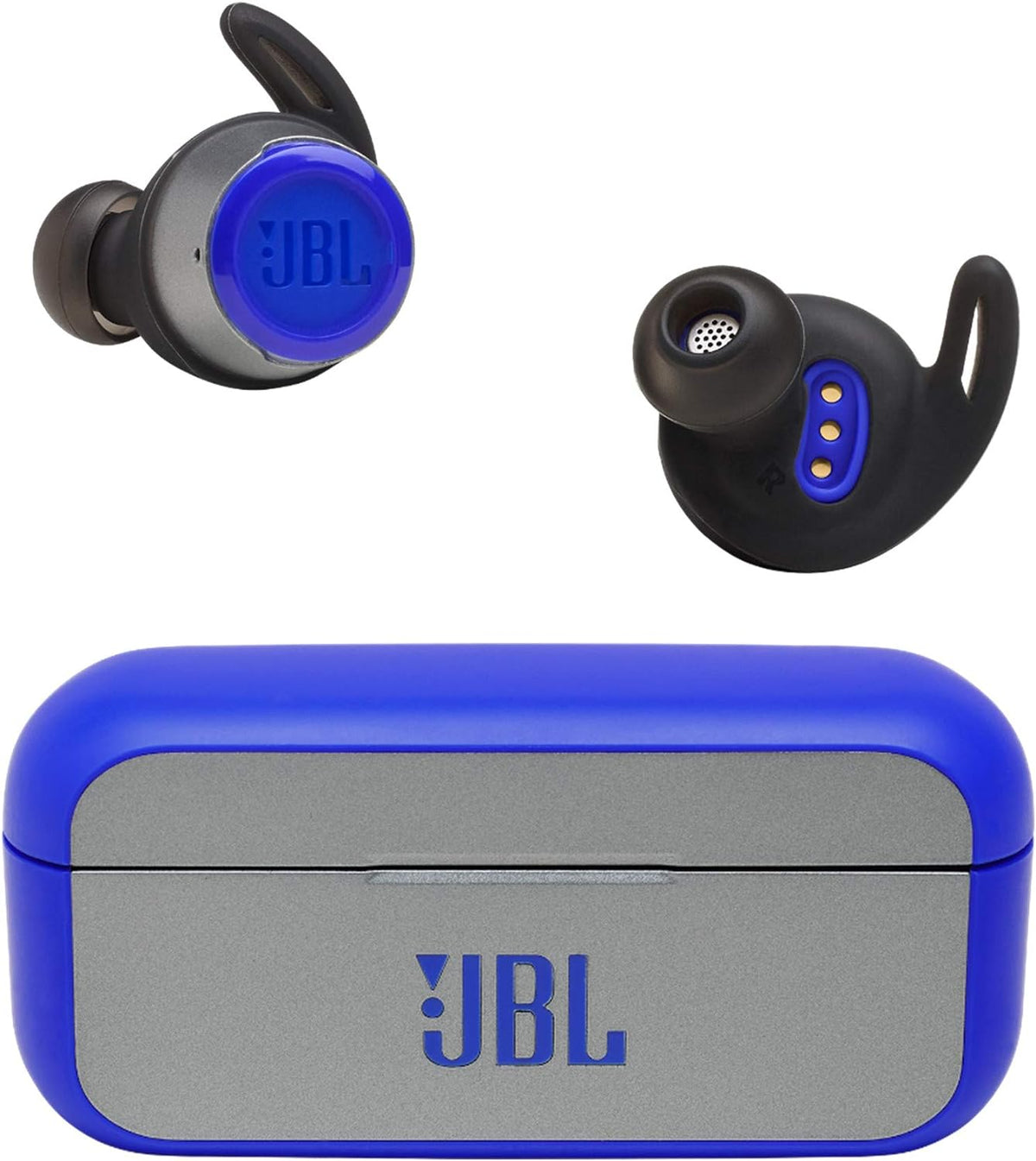 JBL REFLECT FLOW Fully Wireless Earphones, Approx. 10 Hours of Continuous Playback, IPX7 Waterproof, Bluetooth Compatible, Talk-Through Function, Blue