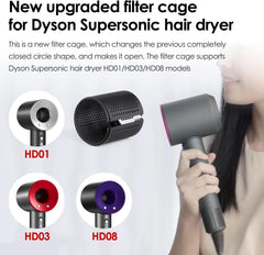 For Dyson Hair Dryer Outer Filter Cover HD01 HD03 HD08 HD15 Accessories Moisture Proof Strainer Filter Net Assembly Opening Design