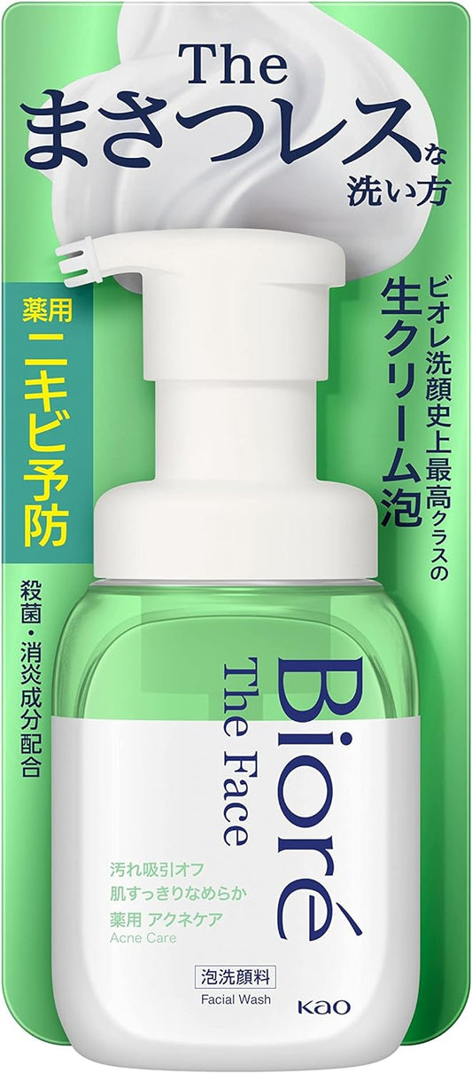 Biore The Face Foam Facial Cleanser, Acne Care, Frictionless, Acne Prevention, Antibacterial   Anti-inflammatory Ingredients