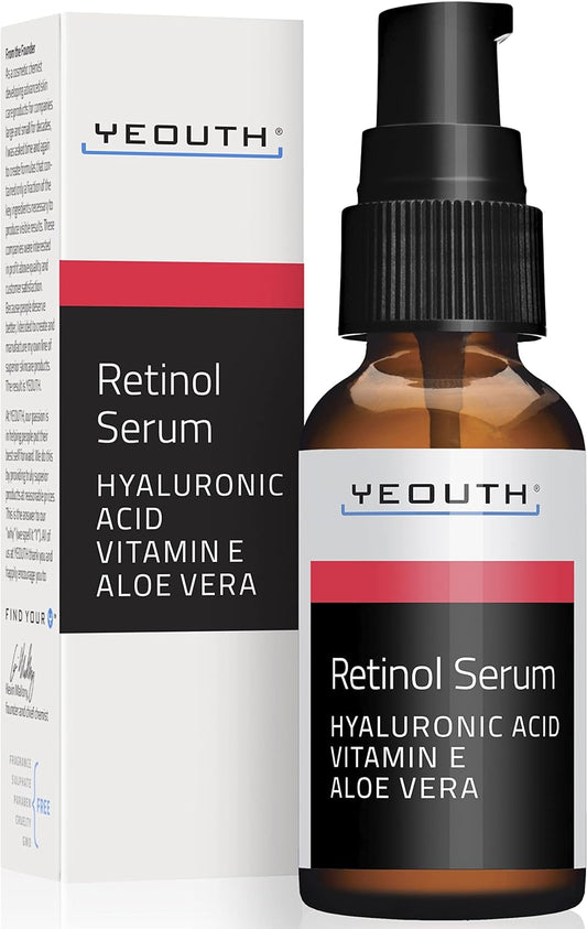 YEOUTH Retinol Serum, Tretinoin Serum for blemishes, Best Face Retinol + Vitamin E Serum, Great Combo with Vitamin C Serum, Retinol Serum for Men and Women 1oz2