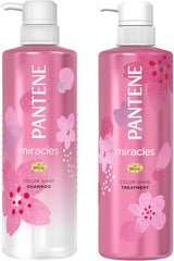 [Japanese Shampoo and Conditioner] Pantene Miracles Color Shine Shampoo Treatment Pump (with 3 macarons) (Sakura Design) 480mL+480g+12mL x 3 pieces