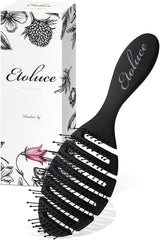 Etoluce BeautyDry Dry Dry Brush, Hair Brush, Comb, Scalp Massage, For Hair Drying, Skeleton Brush, No Tangle Wet Hair Comb (Black)