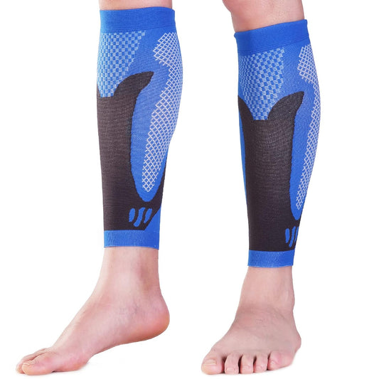 Calf Supporter, Compression, Breathability, Standing Work, Walking, Running, Baseball Walking, Left and Right, Unisex, Sweat Absorbent, Quick Drying, Reduces Fatigue, Prevents Cold Swelling During Sports (S, Blue)