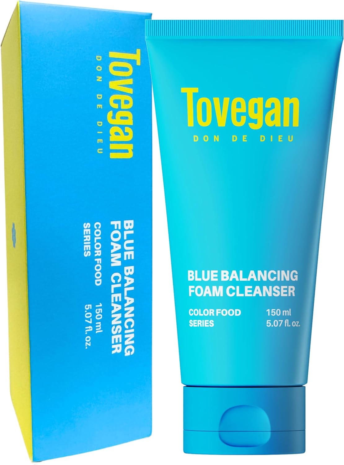 Tovegan Blue Balancing Foam Cleanser, 5.1 fl oz (150 ml), Weak Acid, Rough Skin, Pores, Facial Cleanser, Hypoallergenic, Additive-Free