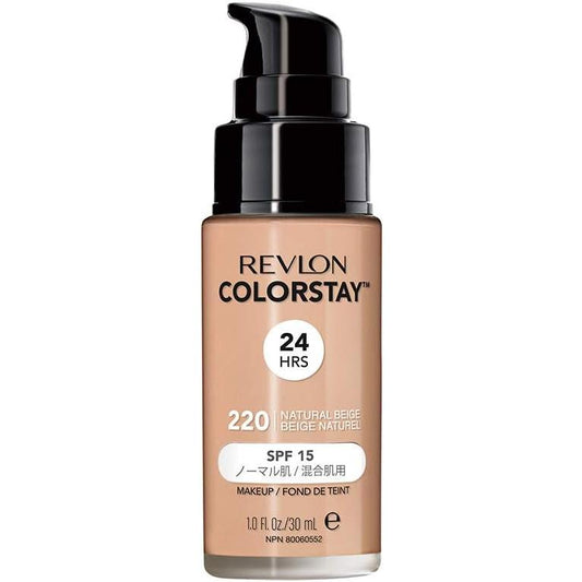 Revlon Color Stay Makeup N 220 Natural Beige (Color Image: Natural Pink Ocher SPF15) Foundation Natural Beige 30ml (x 1)