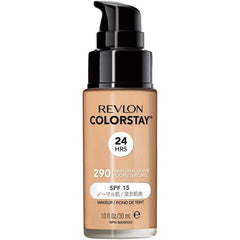 Revlon Color Stay Makeup N 290 Natural Ocher (Color image: Bright beige ocher SPF15) Slightly brighter standard color Foundation Natural Ocher 30ml (x 1)