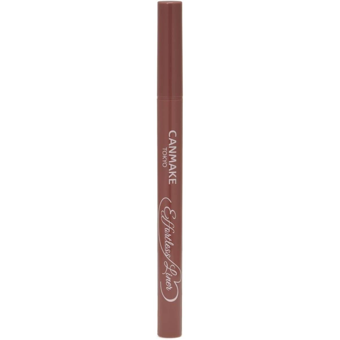 Canmake Effortless Liner 02 Cache Coeur Pink 0.63ml Liquid Eyeliner Pencil Shedding Feel Pink Brown