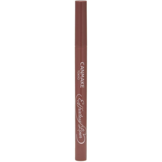 Canmake Effortless Liner 02 Cache Coeur Pink 0.63ml Liquid Eyeliner Pencil Shedding Feel Pink Brown