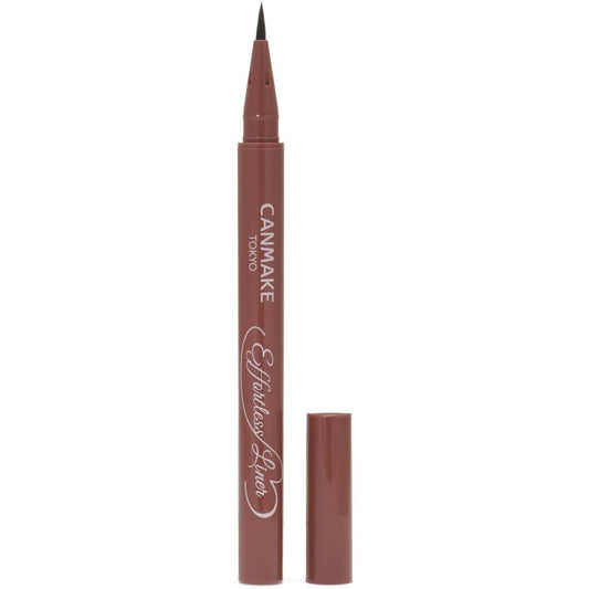 Canmake Effortless Liner 02 Cache Coeur Pink 0.63ml Liquid Eyeliner Pencil Shedding Feel Pink Brown