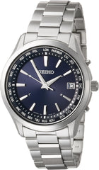 Seiko SBTM271 Men's Wristwatch, Selection, Solar Radio, World Time Display, Navy Blue Dial, Sapphire Glass, Silver, Dial Color - Blue, Wristwatch, Solar Radio, World Time Notation, Navy Dial