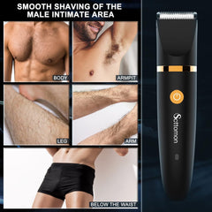 Scttomon Electric Groin Hair Trimmer Men Spherical Trimmer Body Shaver Lumbar Below Trimmer Nose Hair Trimmer Waterproof Cordless Triple