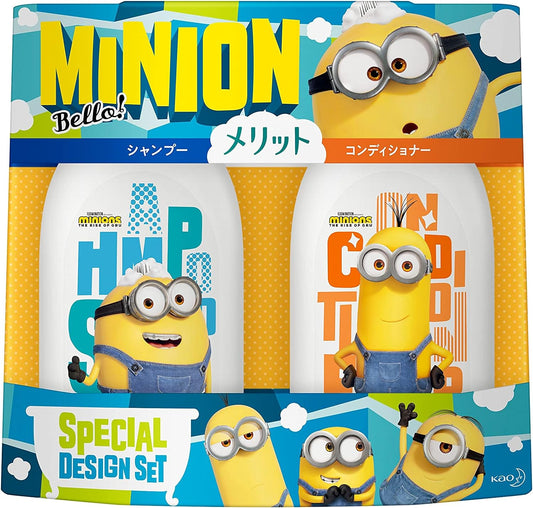 [Japanese Shampoo and Conditioner] Merit Minion Special Design Set Minion Special Design Set Pump Pair (Shampoo 480ml + Conditioner 480ml)