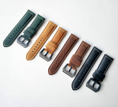 Panerai Replacement Strap 0.8/0.9/1.0 inches (20/22/26 mm) Leather Strap Deca Thick 44mm Case Band Replacement Smart Watch Strap