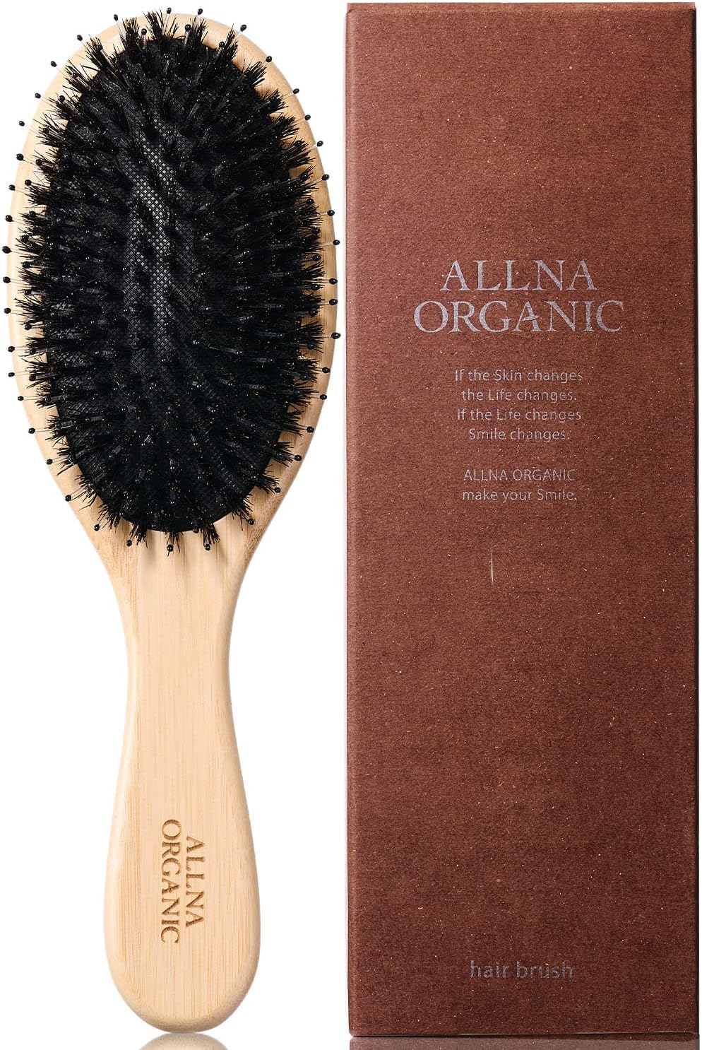 Orna Organic Hair Brush Pig Hair Women's Shiny Silk Hair Smooth