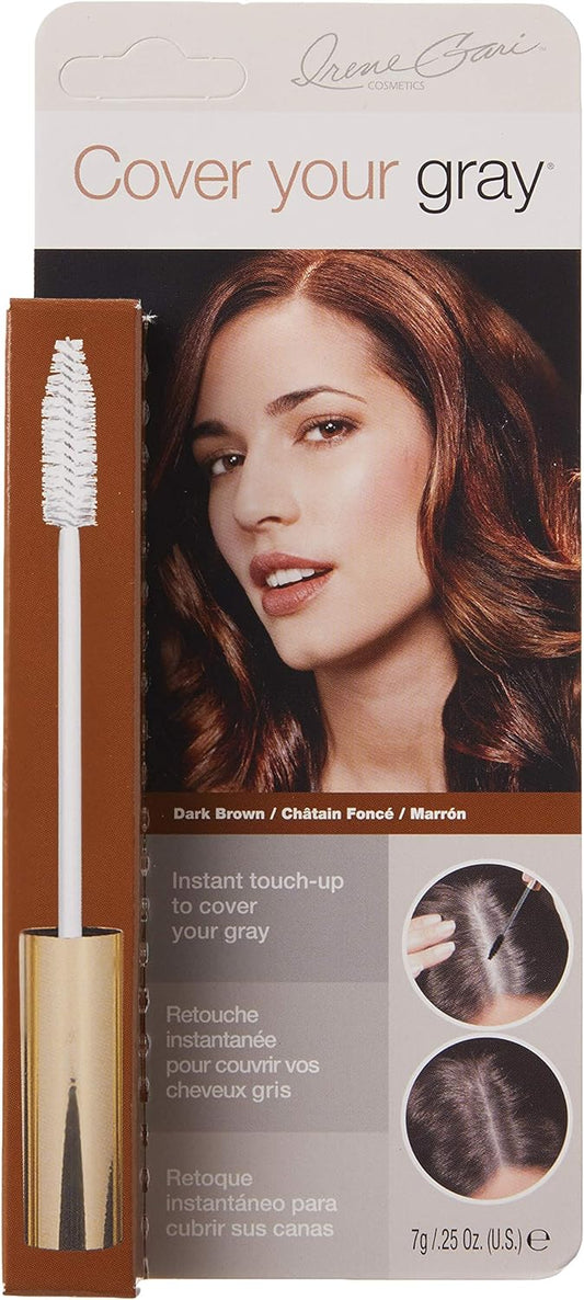 Cover Your Gray Brush-in Hair Color 7g Mascara Type Dark Brown Easy to Hide Gray Hair Available in 3 Colors CYG-Brushin 5068IG New York