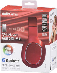 Ohm Electric AudioComm Bluetooth Stereo Headphones Wireless Red HP-W260Z-R 03-0344 OHM