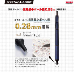 Mitsubishi Pencil Oil Ballpoint Pen Jetstream Edge 0.28 Black Very fine but easy to write SXN100328.24