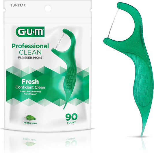 GUM Professional Clean Flossers Fresh Mint - 90 CT, 6 Pack