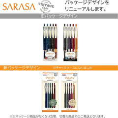 Zebra Gel Ballpoint Pen Sarasa Clip 0.5 Vintage 10 Colors JJ15-10C-VI-VI2-AZ