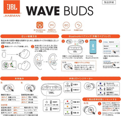 JBL WAVE BUDS Fully Wireless Earphones, Bluetooth/IP54 Waterproof Dustproof/APP Compatible, USB Type C/Black, JBLWBUDSBLK Small