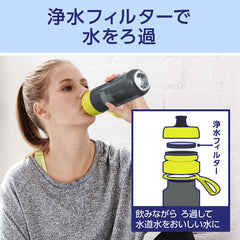 Brita Portable Water Filter Bottle, 20.3 fl oz (600 ml), Active, Lime, Microdisc Filter x 1 (Authentic Japanese Product)