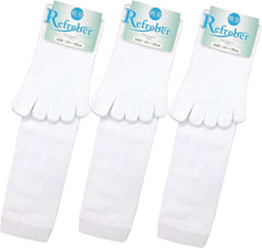 Aprose 4 Pairs Plain White Simple 5 Finger High Socks Deodorizing Refurbia Nurse