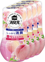 Kobayashi Pharmaceutical Room Deodorizing Freshener Mogitate White Peach Deodorizing Air Freshener for Rooms, 13.5 fl oz (400 ml) x 4 Packs (Bonus Included) (Amazon.co.jp Exclusive)