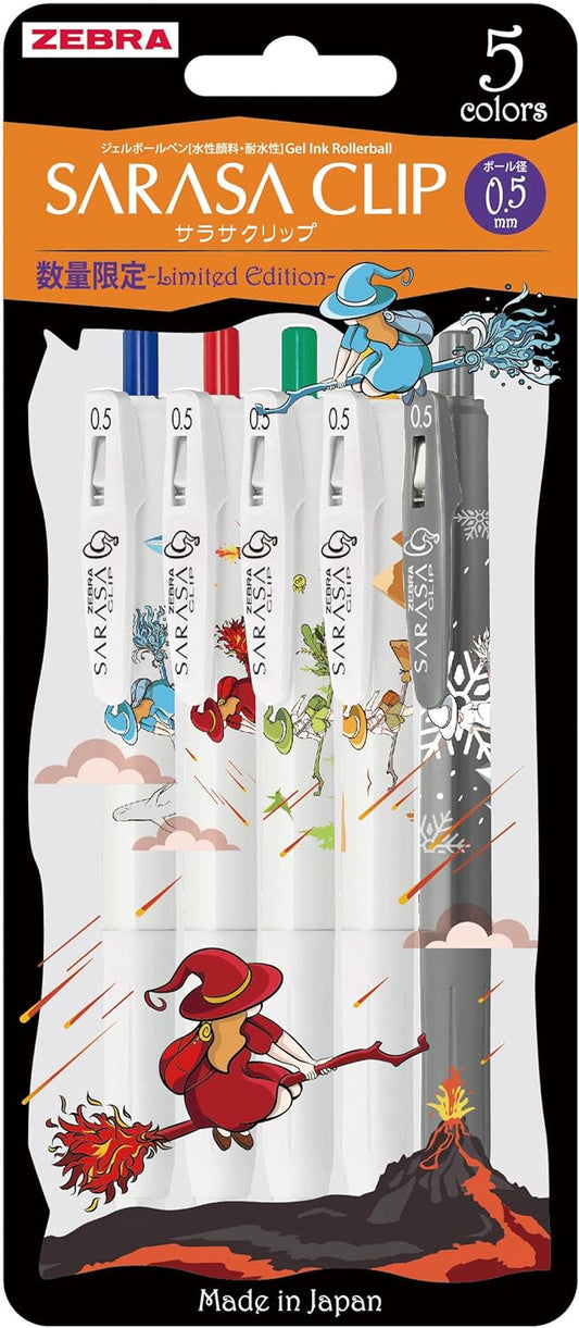 Zebra Gel Ballpoint Pen Sarasa Clip 0.5mm Witch Pattern 5 Color Set JJ15-WI-5C