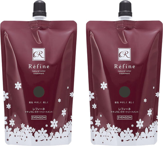 Lefine Natural Color Treatment for Men and Women 300g (2 Bottles, Natural Black)