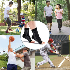 4 Sets Ankle Supporter Fixed Supporter Ankle Arch Supporter Socks for Sports Unisex High Compression Socks (L, Black + White)