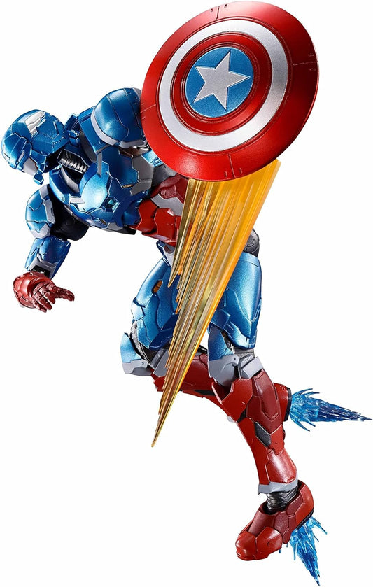 S.H. Figuarts Captain America (Tech On The Avengers), Approx. 6.1 inches (155 mm), PVC, ABS,   Die Cast Pre-Painted Action Figure