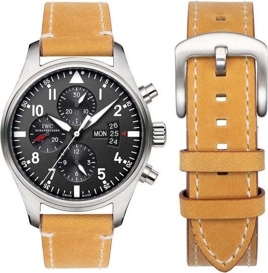 SEUER Watch Band, 0.8 inch (20 mm), 0.9 inch (22 mm), Genuine Cowhide Leather, Watch Replacement Strap, Leather, Business, Smart Watch Replacement Strap, Men's, Women's
