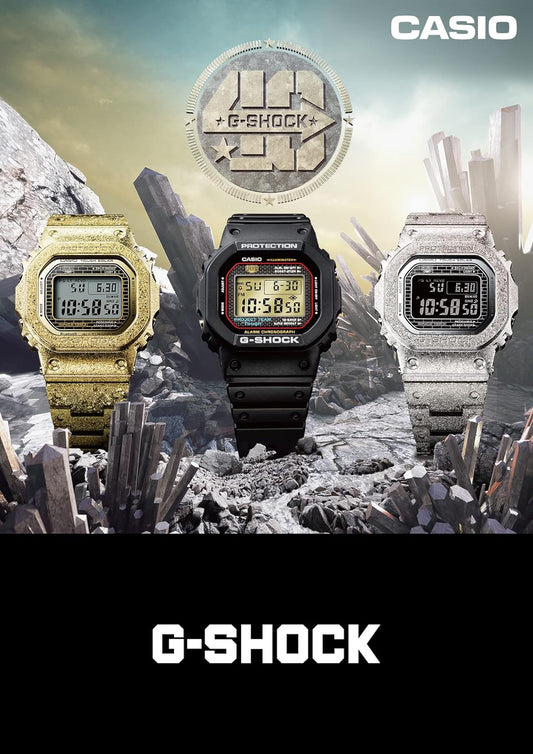 Casio G-Shock 40th Anniversary DW-5040PG-1JR Men's Wristwatch, Black, Limited Edition (40th Anniversary Model RECRYSTALLIZED SERIES) / DW-5000 (Metal Case, Screw Back)