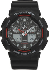 Casio G-SHOCK G-Shock GA-100-1A4DR Men's Wristwatch, Black and Red, Watch Reverse Import Parallel Import, black (black 19-3911tcx)