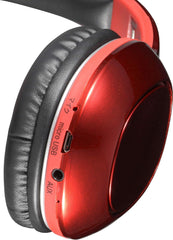 Ohm Electric AudioComm Bluetooth Stereo Headphones Wireless Red HP-W260Z-R 03-0344 OHM