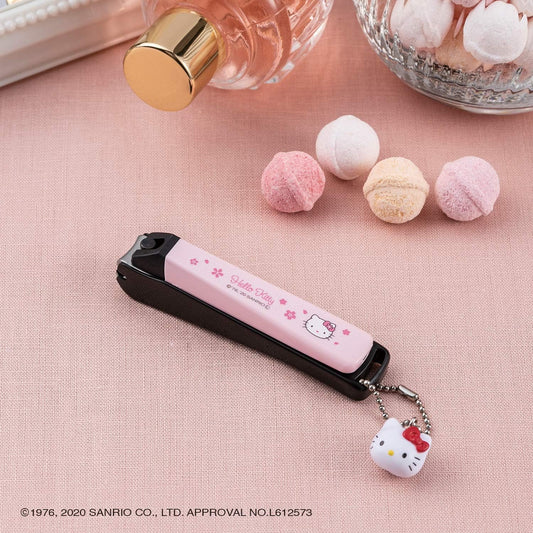 Kai KAI KK2536 Kitty Japanese Style New Standard S Flower Cherry Blossom Curved Blade Nail Clipper, Made in Japan