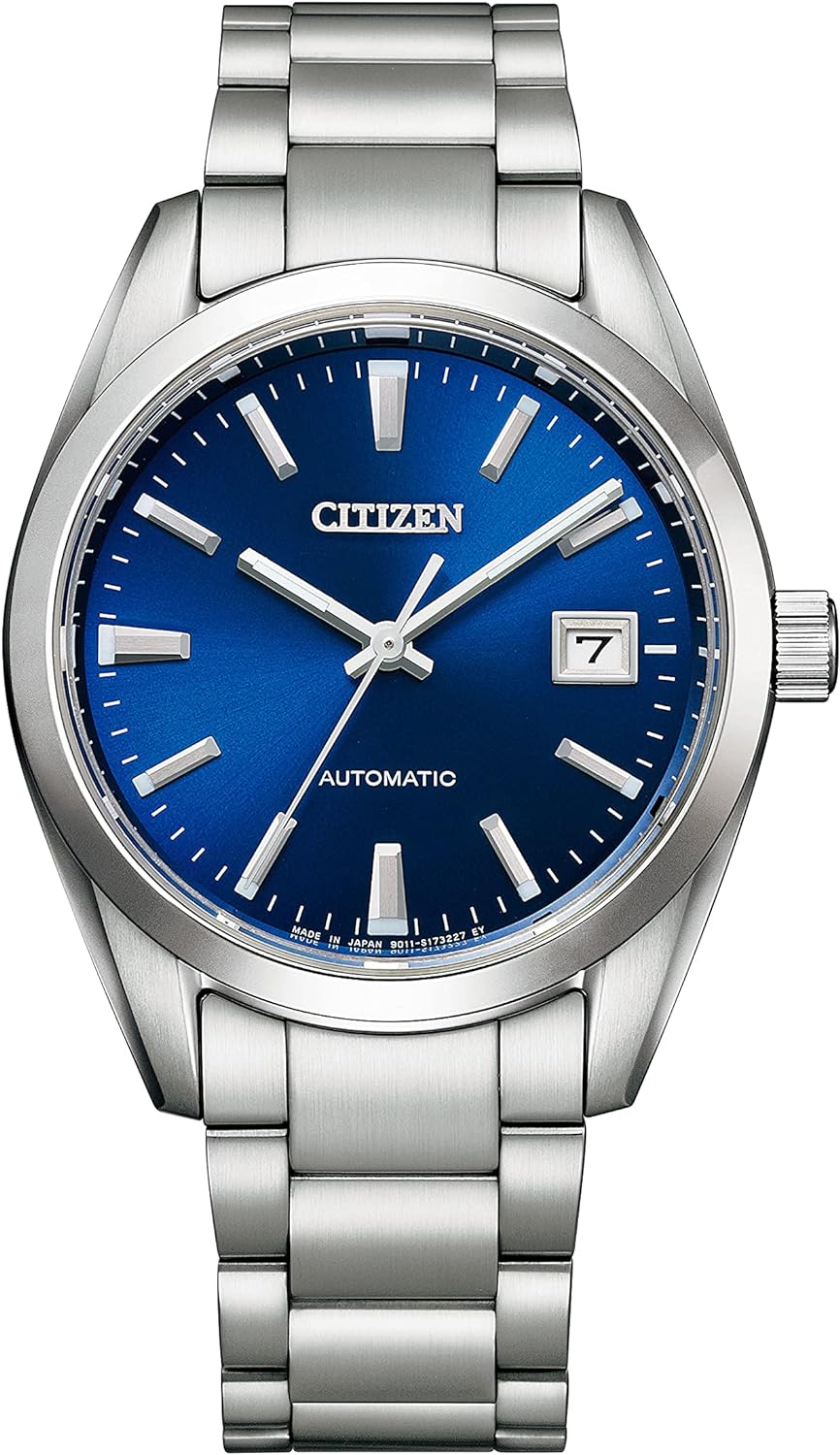 Citizen NB1050-59L Men's Silver Wristwatch, blue, Bracelet Type