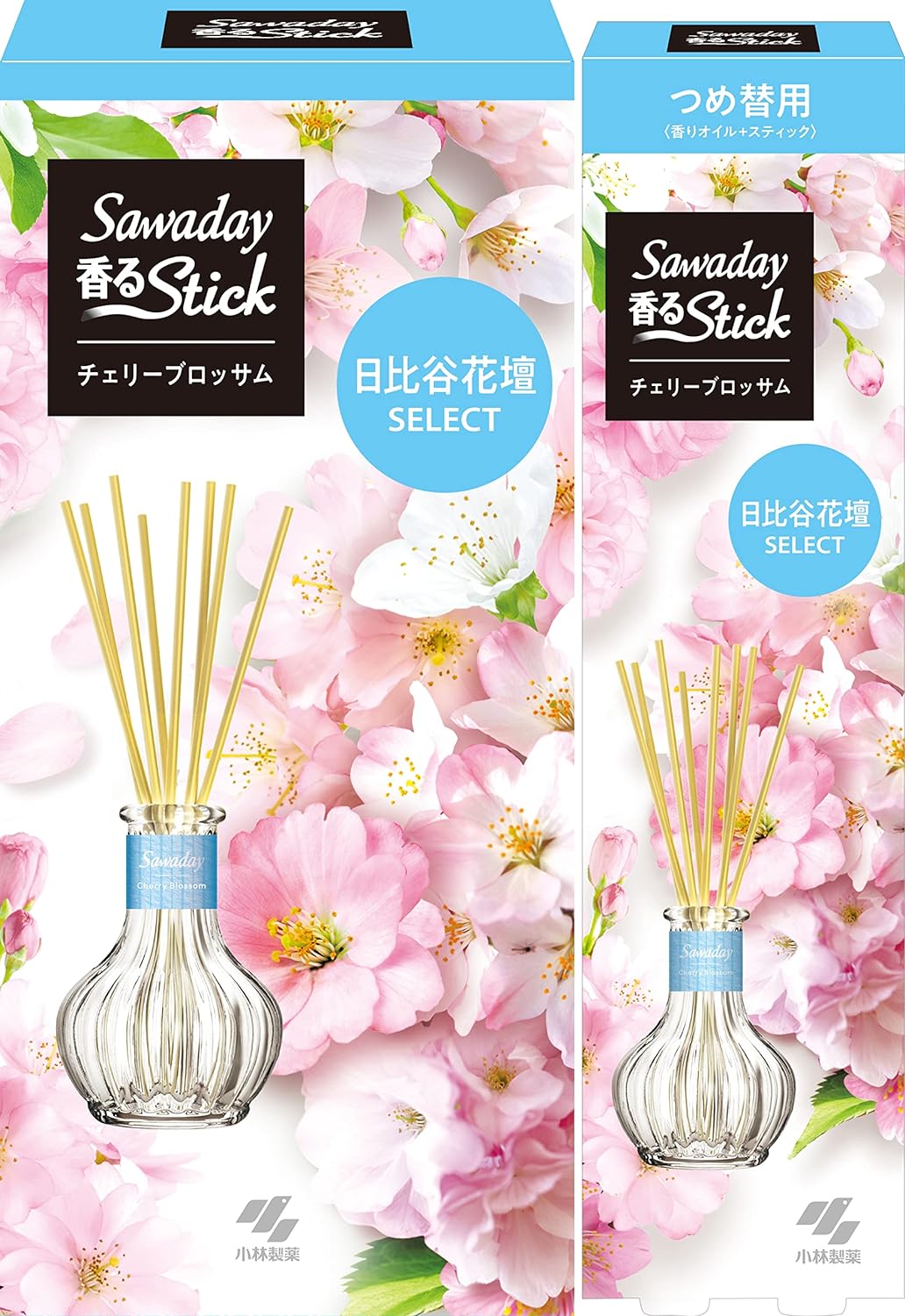 Hibiya Kadan Select, Cherry Blossom, Air Freshener, For Rooms, 2.4 fl oz (70 ml) + Refill, 2.4 fl oz (70 ml), Room Fragrance