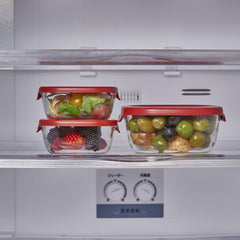 HARIO Heat-resistant Glass Storage Container Made in Japan White KST-2012-OW 3 pieces