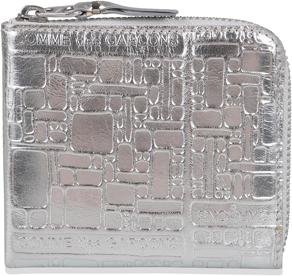 EMBOSSED LOGOTYPE SA3100EG COMME DES GARCONS Wallet, Coin Purse, Coin Case, L-Shaped Zipper, Men's, Women's, Silver