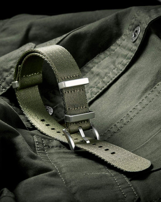 G10 Watch Belt, Nylon, Thick, 18, 20, 22, 24 mm, Watch Strap, Premium Ballistic Watch Band, Nylon, Multi-Color, Silver/Black Buckle, Unisex, 20 Colors