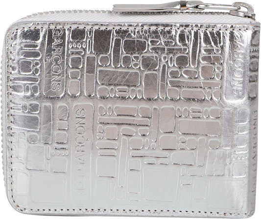 Bifold Wallet Men's Round Zipper SA7100EG Silver Parallel Import