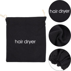 Frcolor Hair Dryer Bag Drawstring Bag Hair Dryer Organizer Storage Pouch Travel Bag Dust Bag Styling Tool Black