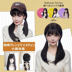 Long Straight Wig Set, Natural Black, Black Hair, Natural Wig, Natural Dresses, Wig, Curl, Lolita, Everyday, Heat Resistant Treatment, Net Included, Brush Included, Wig Stand Included (Natural Straight)